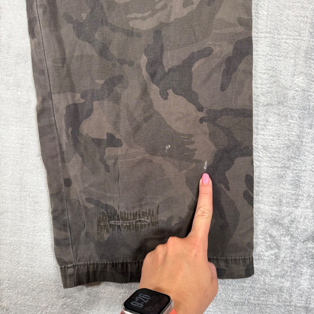 Point Zero Pants Mens 40 Gray Camo Cargo Y2K Distressed Relaxed Fit Utility - Picture 3 of 12